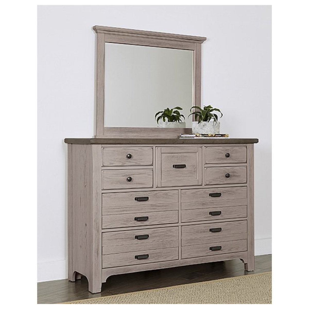 LMCO Home Bungalow Master Landscape Mirror Dover Grey/Folkstone Mirrors Vaughan Bassett 4