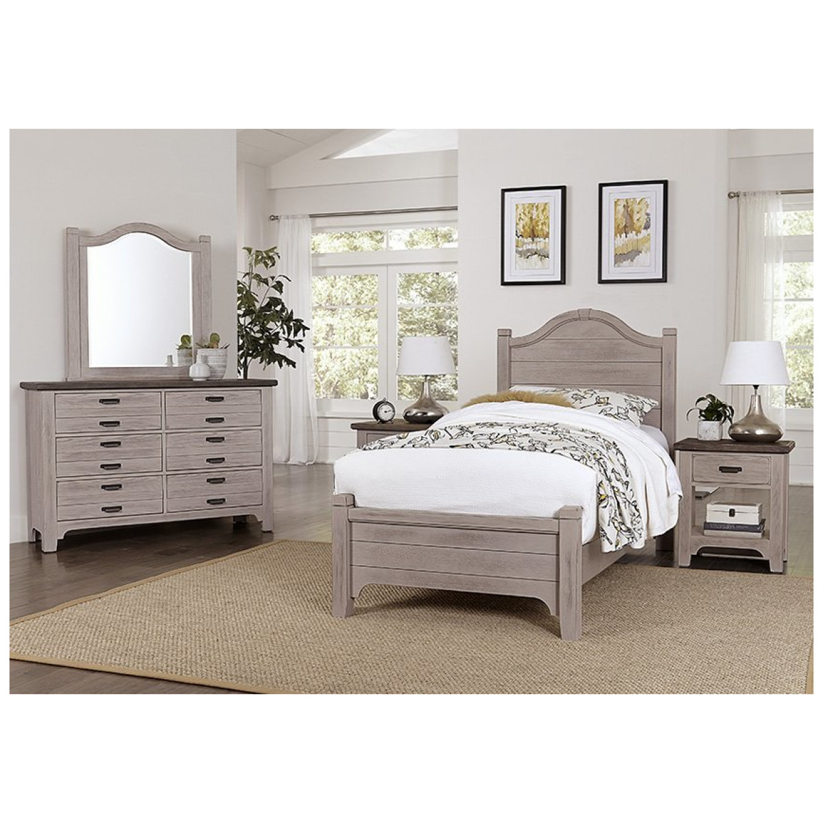 LMCO Home Bungalow Home Nightstand – 1 Drawer Dover Grey/Folkstone Nightstands Vaughan Bassett 6