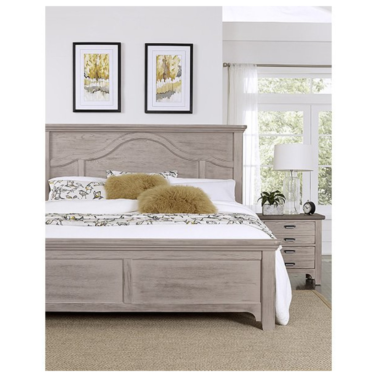 LMCO Home Bungalow Mantel Bed In Queen & King Dover Grey/Folkstone Beds Vaughan Bassett 5