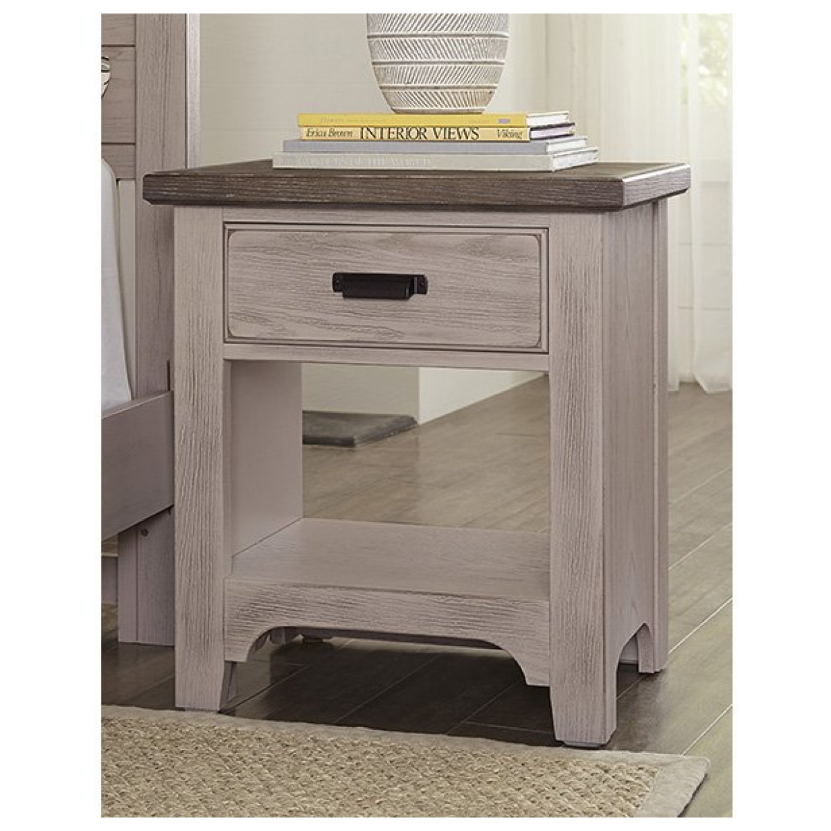 LMCO Home Bungalow Home Nightstand – 1 Drawer Dover Grey/Folkstone Nightstands Vaughan Bassett 5