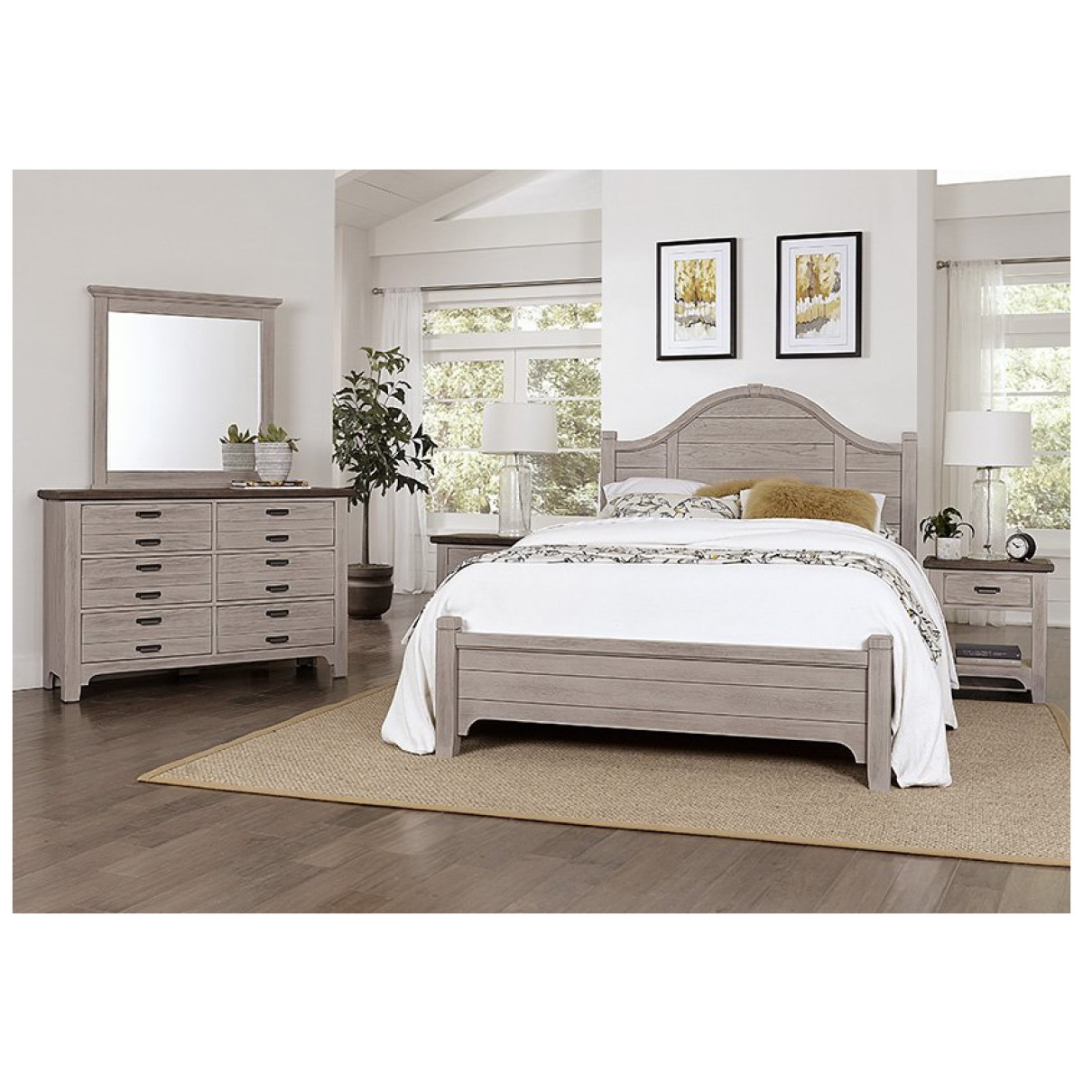 LMCO Home Bungalow Home Double Dresser – 6 Drawer Dover Grey/Folkstone Dressers Vaughan Bassett 4