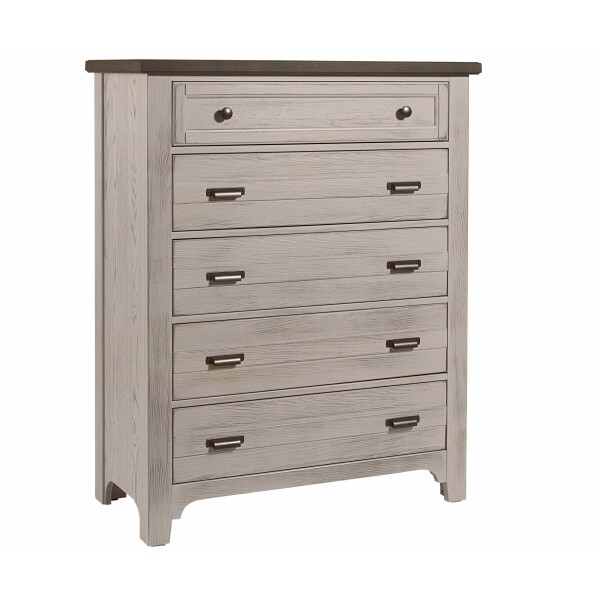 LMCO Home Bungalow Chest – 5 Drawer Dover Grey/Folkstone Chests Vaughan Bassett