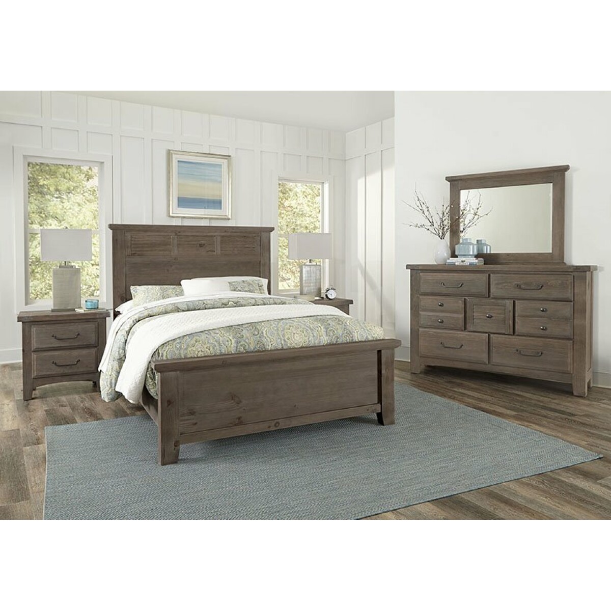 Sawmill Saddle Grey 7 Drawer Storage Dresser Dressers 08 5