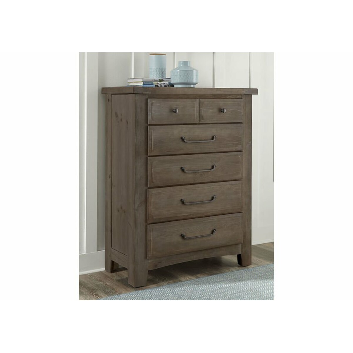 Sawmill Saddle Grey 5 Drawer Storage Chest Chests 08 4
