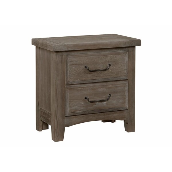 Sawmill Saddle Grey 2 Drawer Nightstand Nightstands 08