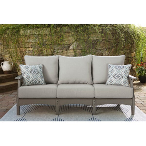 Visola Outdoor Sofa with Cushion (Clearance – CASH and CARRY) Clearance ashley furniture