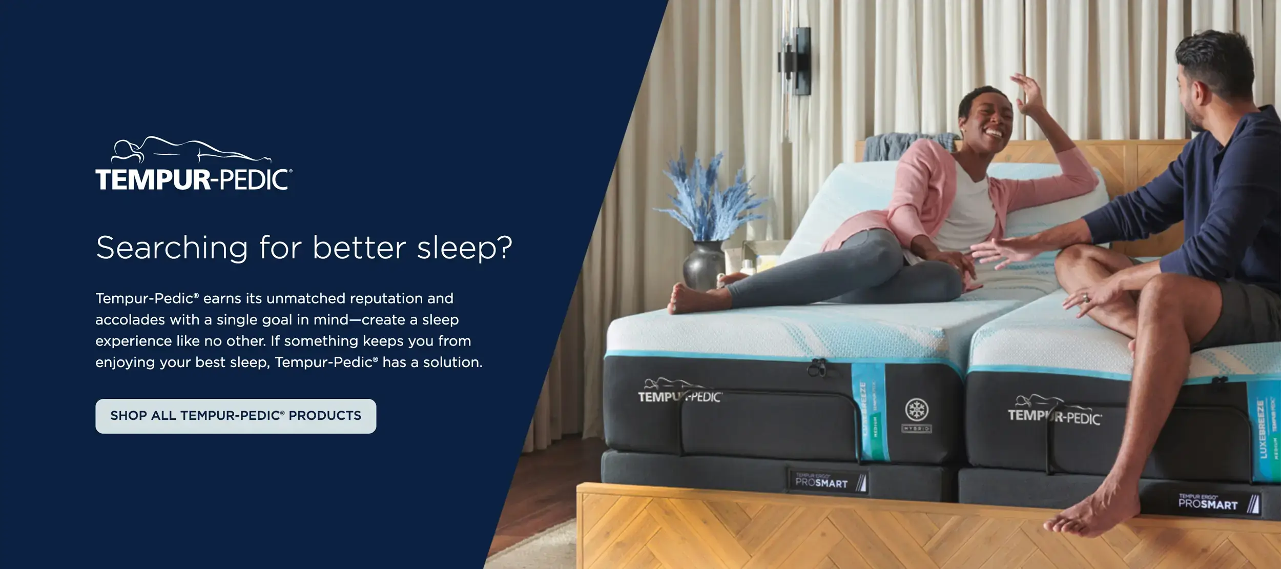 Tempur Pedic Landing Page Hero