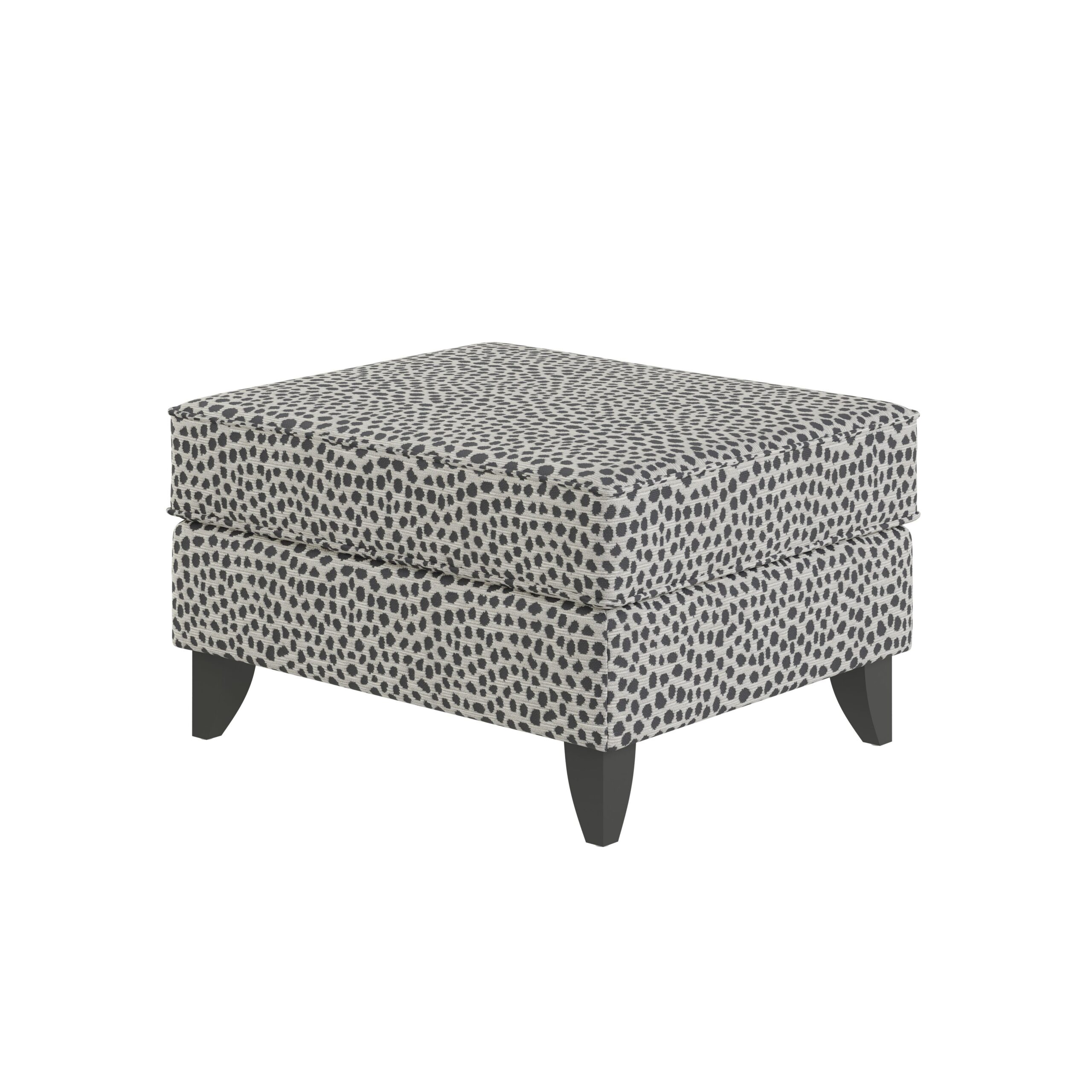 Faux Skin Carbon Accent Ottoman