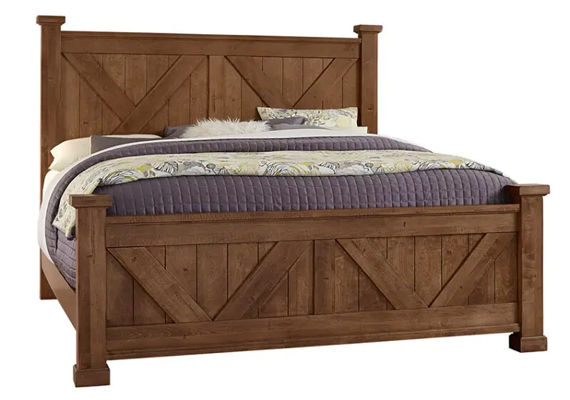 Cool Rustic X Bed With X Footboard - 174-557/755/922