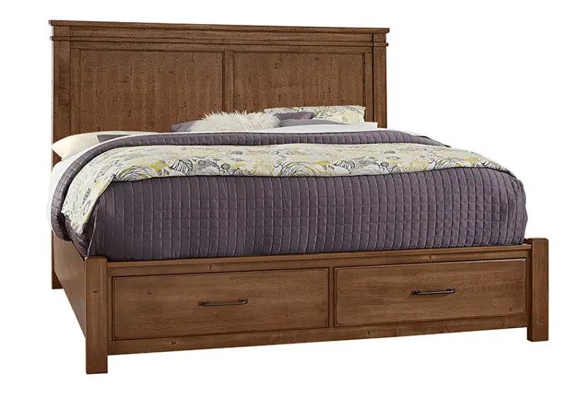 Cool Rustic Mansion Bed With Footboard Storage - 174-661/066B/602