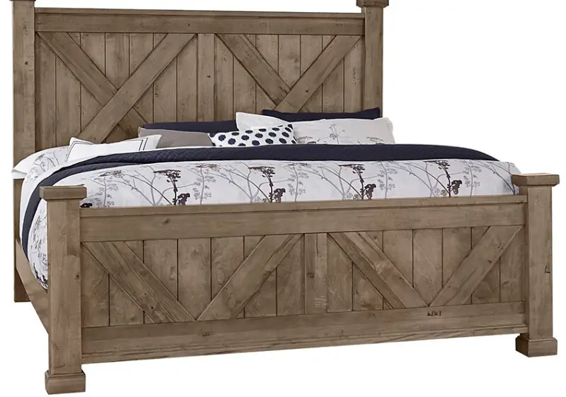 Cool Rustic X Bed With X Footboard - 172-557/755/922