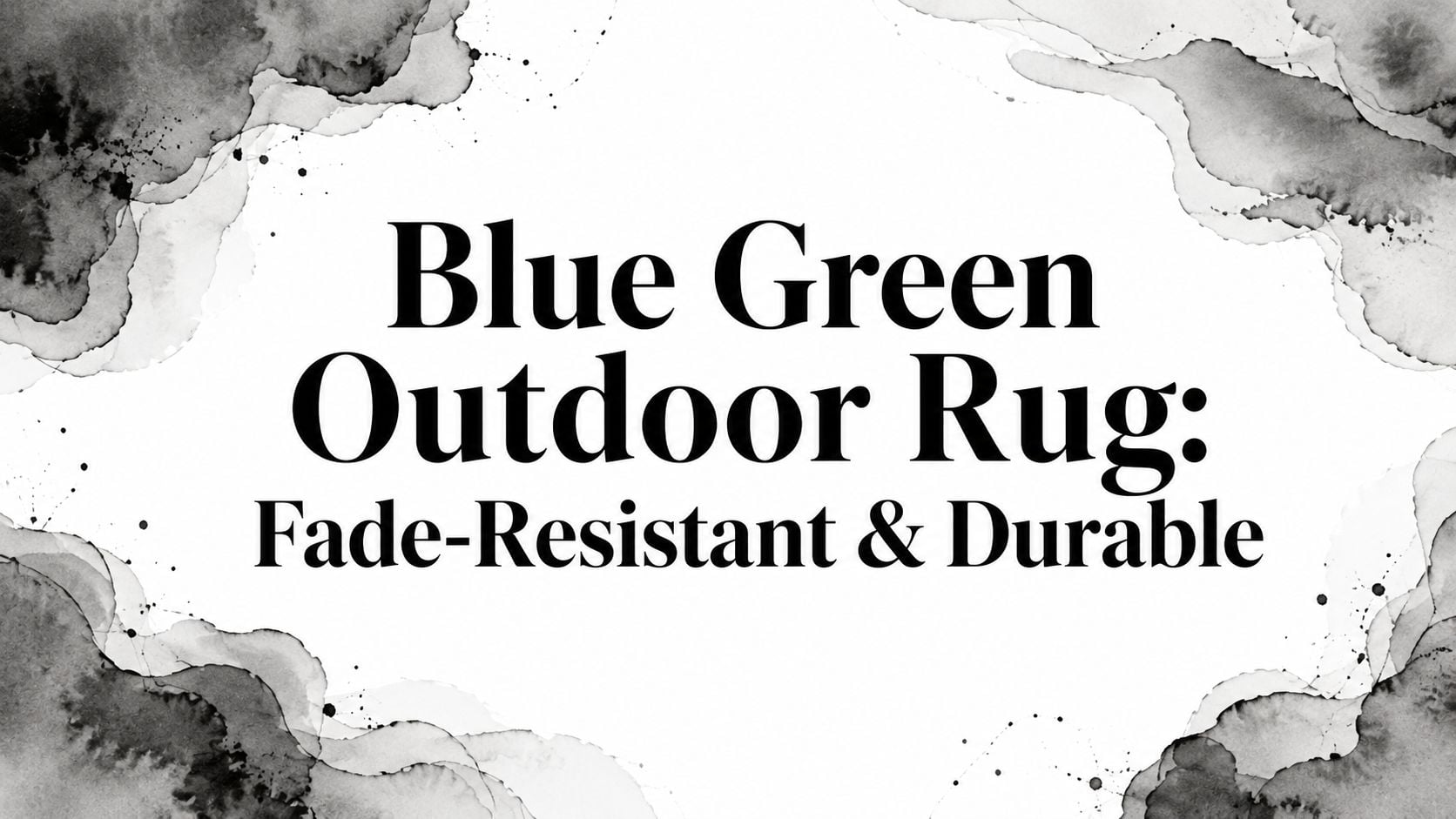 Blue Green Outdoor Rug Text Graphic